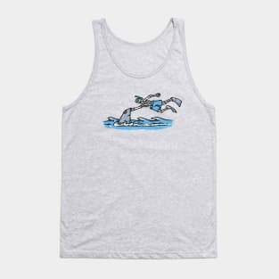 skull swimming with sharks in the sea Tank Top